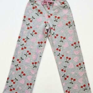 Zoe + Liv Gray Cherry & Pink Heart Jogger Pants